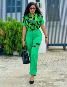 Plain trousers with a touch of Ankara