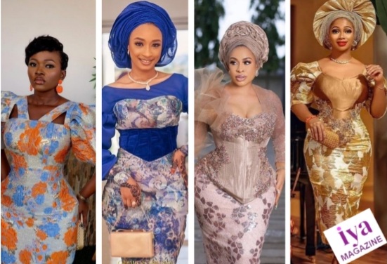 Aso ebi brocade styles with captivating blend of colors and elegance