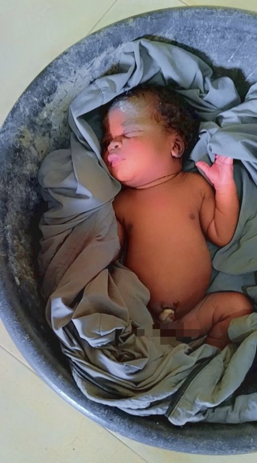 Abandoned day-old baby girl rescued from sewage tank