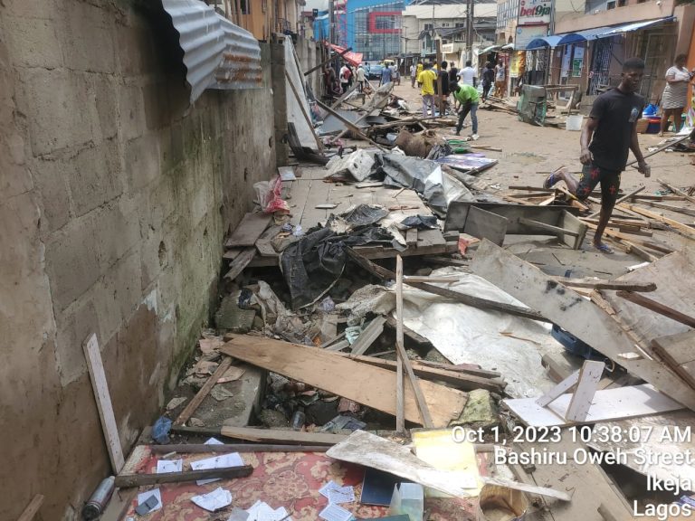 PHOTOS: Lagos pulls down illegal structures in Computer Village
