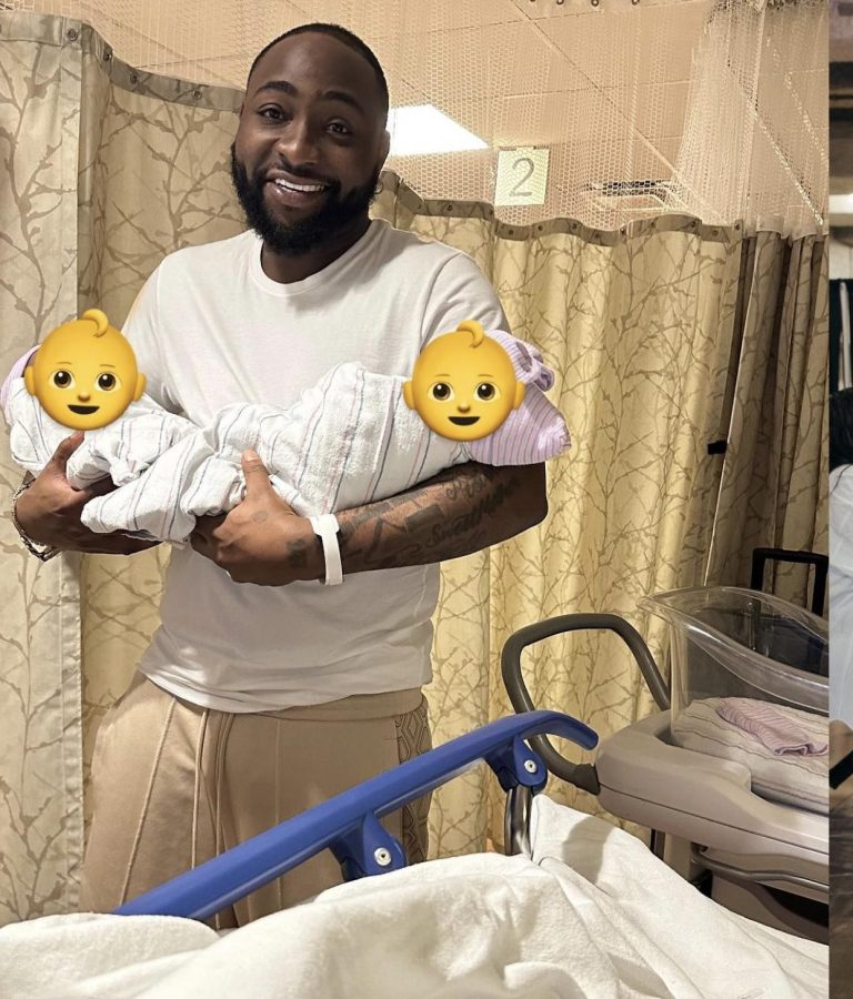 Davido taunts fans with hidden identities of his twin babies