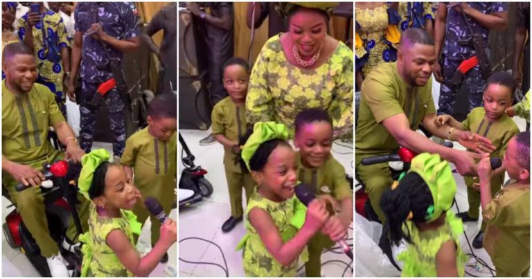 VIDEO: Ayefele tells his precocious kids why he’s wheelchair-bound!