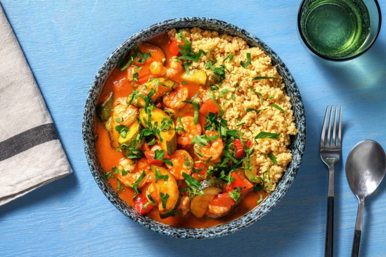 Moroccan shrimp tagine and African peanut stew