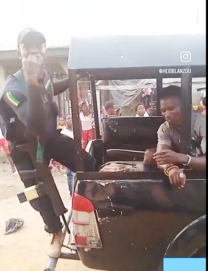 VIDEO: This is Nigeria, when I come out of jail, I go change am for you, crime suspect threatens policeman