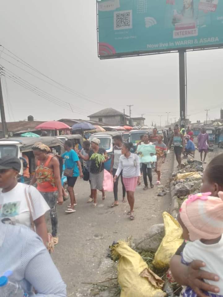 Women stage protest against prolonged power outage in Delta communities