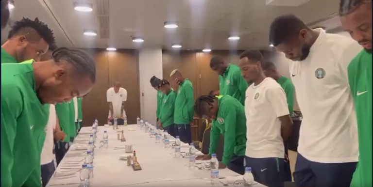 VIDEO: Super Eagles hold one-minute silence for victims of semi-finals match
