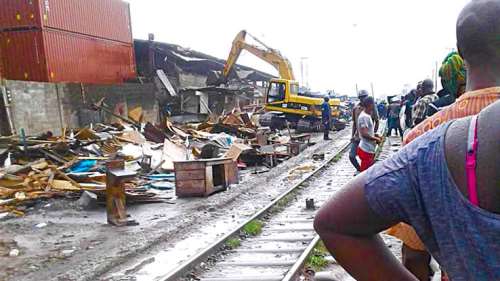 Lagos begins fresh demolition of illegal structures near railway lines