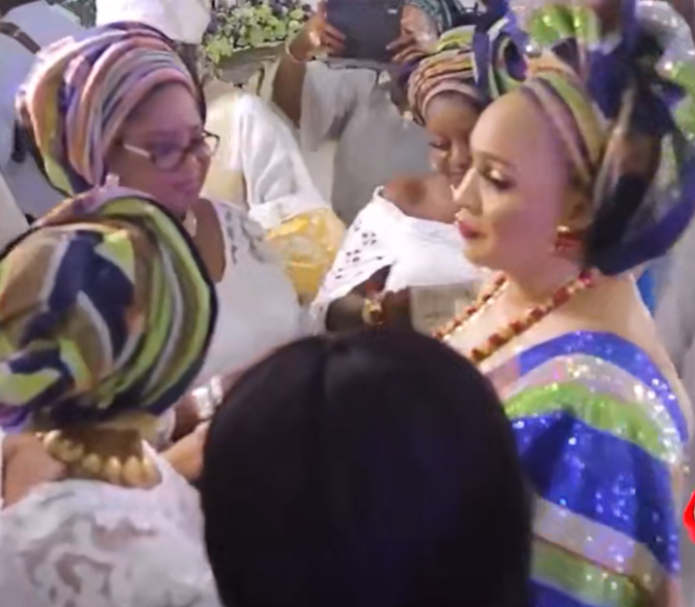 VIDEO: Tinubu’s daughter sprays Naira, Obi Cubana kicks money bundles