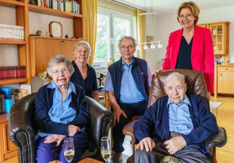 German couple aged 102 and 98 mark 80th wedding anniversary