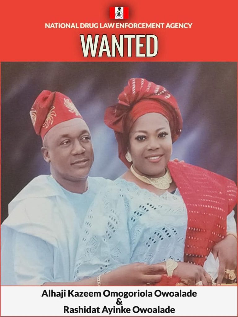 NDLEA declares couple wanted for running cocaine cartel from India