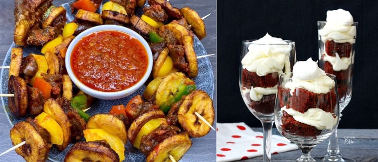 Comfort your palate with fried plantain kebabs and cake parfait!