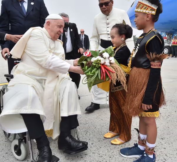 Pope Francis kicks off long foreign trips, lands in Indonesia