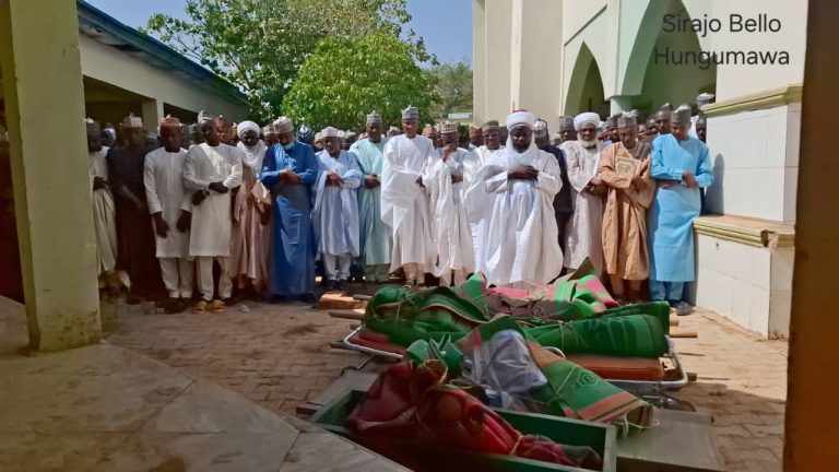 Tears as Sokoto SSG buries daughter, 3 grandchildren killed in house fire